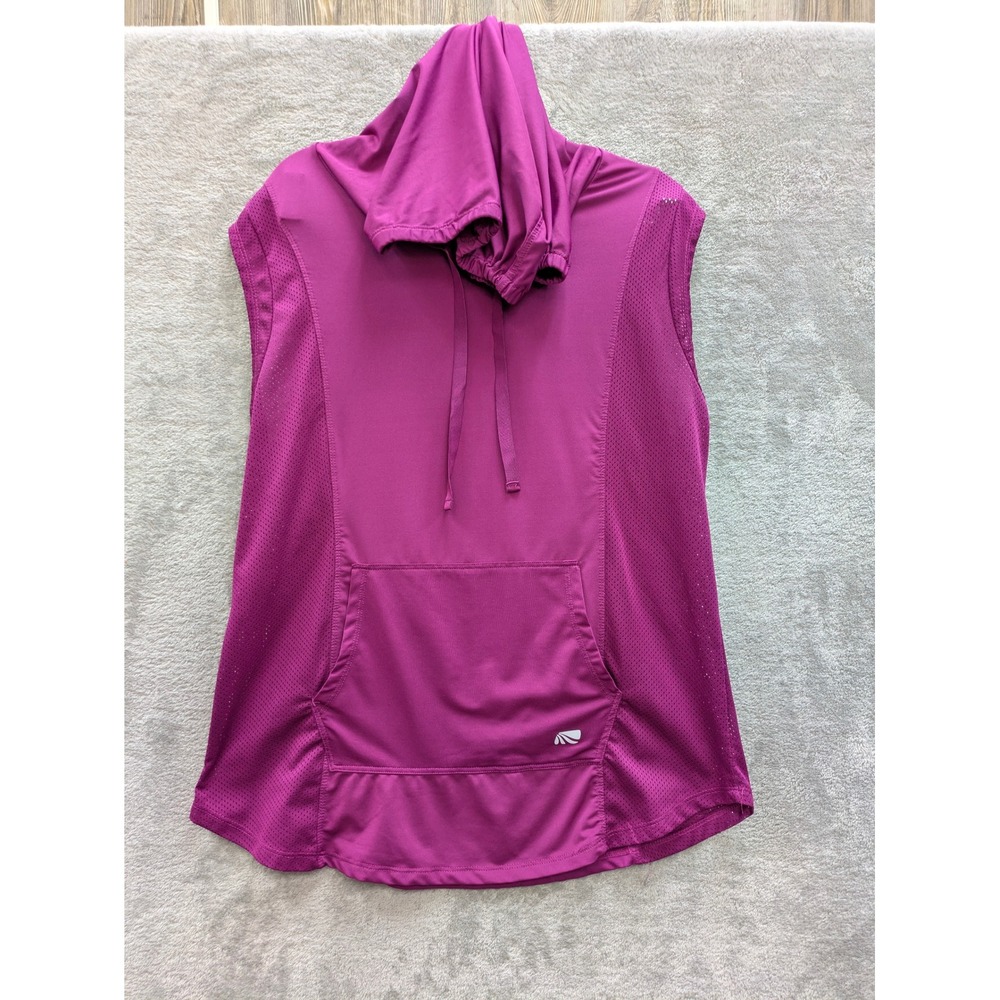 Athletic Sleeveless Hoodie Marika Womens XL Magenta Mesh Active Tank Top XL